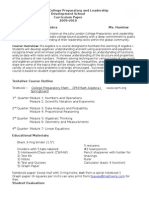 Julia Landon College Preparatory and Leadership Development School Curriculum Paper 2009-2010 Seventh Grade Pre-Algebra Ms. Hamlow