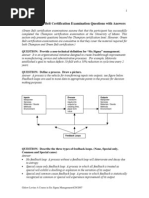 Sample Green Belt Examination Questions