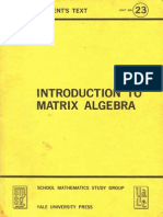 Introduction To Matrix Algebra