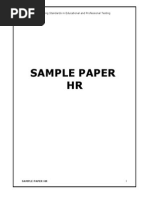 Sample Paper HR: Building Standards in Educational and Professional Testing