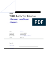 Te-025 System Test Scenarios