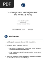 Exchange Rate, Real Adjustment and Monetary Policy: José de Gregorio Governor Central Bank of Chile