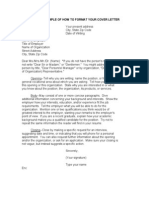 Cover Letter Sample For