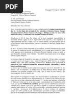 Carta de Reclamo A Hospital Roberto Calderòn G Por Pèsima Atenciòn Mèdica A Prof. Ramón E GG