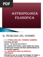 Antropologia Filosofica PROBLEMA DEL HOMBRE