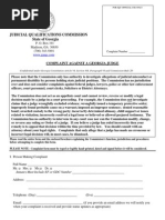 Judicial Qualifications Complaint Form