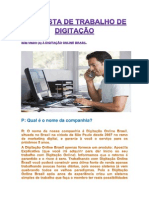 Proposta de Trabalho de Digitação