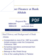 Consumer Finance at Bank Alfalah