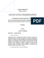 PASTO - Pasto Transformación Productiva, Acuerdo 008 - 2012-2015