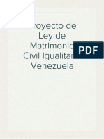 Proyecto de Ley de Matrimonio Civil Igualitario Venezuela