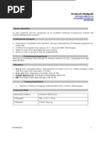 Prathyush DBA Resume