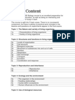 IGCSE Biology Course Content