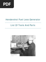 List of Parts and Tools Hendershot Generator PDF