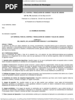 Ley Especial para El Control y Regulación de Casinos y Salas de Juegos