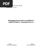 Proiect Managementul Calitatii