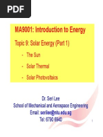 Lecture 11 - Solar Energy