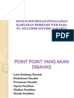 Sistem Informasi Penggajian Karyawan Berbasis Web Pada