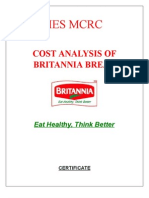 Cost Analysis of Britania Bread