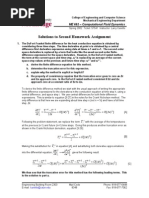 Solutions To Second Homework Assignment: ME 692 - Computational Fluid Dynamics