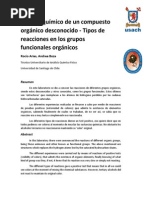 Análisis Químico de Un Compuesto Orgánico Desconocido