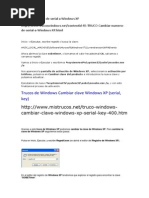 Cambiar Numero de Serial A Windows XP