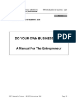 Do Your Own - A Manual For The Entrepreneur - Business Plan