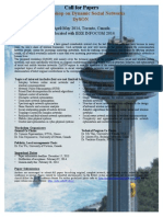 1 Workshop On Dynamic Social Networks Dyson: April-May 2014, Toronto, Canada Co-Located With IEEE INFOCOM 2014