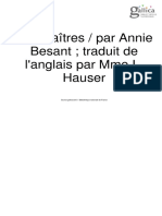 Les Maîtres Annie Besant