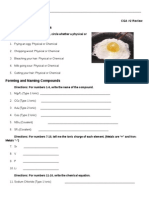 Physical/ Chemical Changes: CGA #2 Review