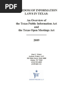 Freedom of Information Laws in Texas: An Overview by Paul Watler