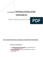 Como Operacionalizar Variables