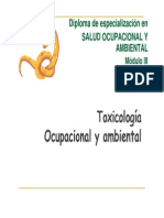 Diapositiva de Salud Ocupacional y Ambiental Modulo III - Toxicologia