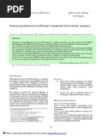 Third Molar Factors Predictive of Difficult Impacted Third Molar Surgery