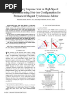 Efficiency Improvements in High Speed Operation Using Slotless Configuration For PMSM