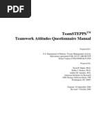 Teamstepps Teamwork Attitudes Questionnaire Manual: Prepared For