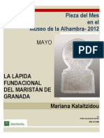 Kalaitzidou (Mariana) - La Lápida Fundacional Del Maristán de Granada