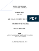 Desaparicion, Suspencion y Revocacion