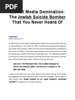 Zionist Media Domination:: The Jewish Suicide Bomber Thatt You Never Heard Off