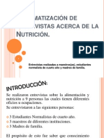 Sistematización de Entrevistas Acerca de La Nutrición