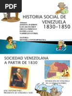 Historia Social de Venezuela 1830-1850