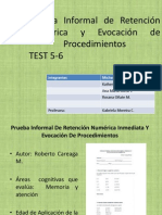 Prueba Informal de Retención Numérica y Evocación de