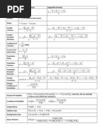 Statistical Formulas (Business Stats)