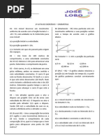 Lista 2 de Exercícios de Cinemática - 1° Ano