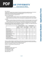 Yasar University Application Form GRADUATE