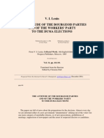 V. I. Lenin THE ATTITUDE OF THE BOURGEOIS PARTIES AND OF THE WORKERS' PARTY TO THE DUMA ELECTIONS 