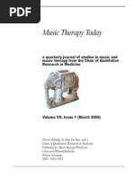 Music Therapy Today (Magazin) : Therapeutic Usefulness of Music - Volume VII, Issue 1 (March 2006)