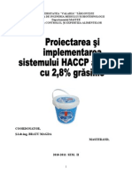 Proiectarea Si Implementarea HACCP Iaurt