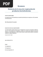 Medición de La Tasa de Respiración en Productos Hortofrutícolas