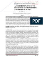 Trends and Determinants of Fdi Flows in Developed and Developing NATIONS 1990-94 TO 2011