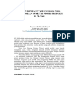 Usulan Implementasi Six Sigma Pada Pengendalian Kualitas Proses Produksi Di PT. XYZ